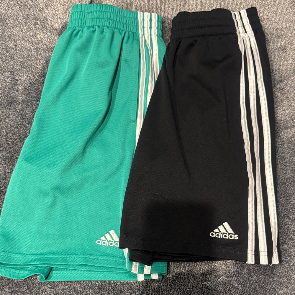 Adidas Kids' Green and Black Shorts Duo